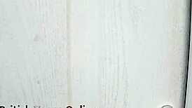 you sneak up on the sexy 18 year old blonde babysitter in stockings for hot creampie fun