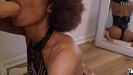 summer starts with cute babe close-up blowjob swallowing cum in mouth