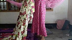 imagine this curvy indian bhabhi's pussy and anal double penetrated by delivery guy in bathroom?