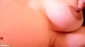 pregnant gretala flashes her swollen tits teasingly