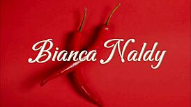 Bianca Naldy flashes her sexy bushy pussy and big tits for fetish fans