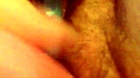 rubbing hairy pussy hard fingering deep until creamy cum explodes again