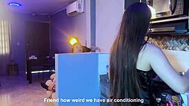 Dinner with Friend Turns Daring as Muscular Brazilian Boyfriend Serves as Tanned Dessert