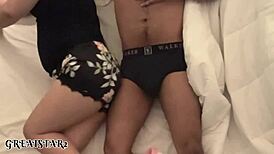 Shared Bed Turns Hot with Roommate's Big Ass Anal Doggystyle Pounding!