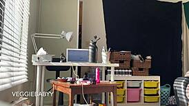 Voyeur pov spies redhead tattoo girl cleaning room naked shaved pussy full fantasy