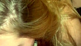 Skinny blonde teen gags on sloppy deepthroat facefuck with massive cumshot