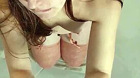 damn, cumming all over that cute latina's pretty face with her sexy big ass and natural tits bouncing