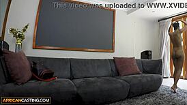 whoa busty ebony gets her black pussy destroyed hardcore on casting couch 😈🍆💦 rough face fuck too!