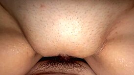 my wife's shaved pussy 220 days post virginity so pink closeup