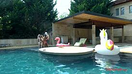 Wet blonde asian orgy dream turns creampie reality