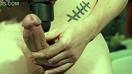 massive cock battles vibrating massage gun in intense homemade showdown