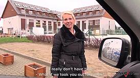 Glassed Blonde Teacher's Tight PUSSY CUM COVERED in Takevan Lunch Break Fuck