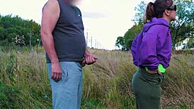 a stranger with perfect latina ass caught him jerking off in forest now she fucks him rough outdoors!