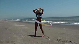 japanese girl teases her deep belly button up close