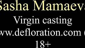 Heart-Pounding First Time for Virgin Sasha Mamaeva in Casting