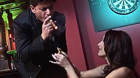 DOUBLE PENETRATION GANGBANG AT CIGAR CLUB? ORGY RIPS CLOTHES OFF WET SLUTS!