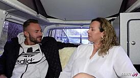 german curvy wife kathy chats deep while getting bus street casting fucked