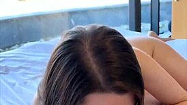 Horny Petite Brunette Takes Intense POV Cock in Wet Bed Fuck