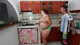 Friend's Wife Gets Fucked Raw in Kitchen Heat