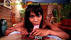 Petite Ebony Teen Deepthroat Cock POV