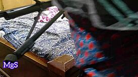 Amateur pornstar slave gets juicy pussy licked raw in bedroom BDSM