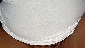 Bbw mom fingers wet pussy while hubby is out