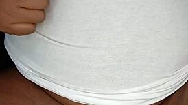 Bbw mom fingers wet pussy while hubby is out