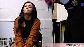 pretty vanessa's pussy punished rough by mall cop