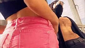 Hot Pornstar Sasha Rose Teases Juicy Ass Tits in Sexy Outdoor Striptease Dance