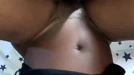 amateur couple moans loud as huge cock stretches her tight pussy till creampie inside