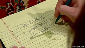 redhead teen slave gets big ass whipped tied choking gagging