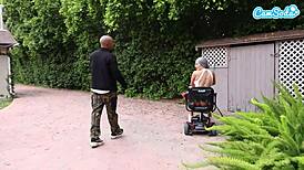 Fit Granny Milf's Heart-Racing Beach Sidewalk Pounding Thrill