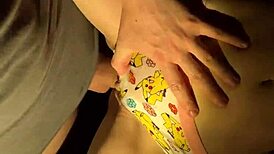 roommate rubs dripping wet pussy on kinky panties before hot cumshot