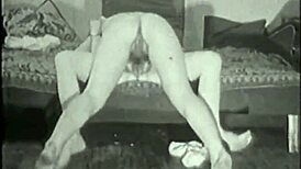 Vintage granny reveals her hairy secret fanny for retro lesbian playtime