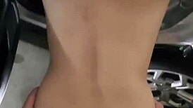 Pov Sneak Fuck with Curvy Fat Wife in Garage Car Outdoor Quiet