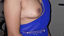 lisapriya slowly strips her saree revealing latina wife's curvy body