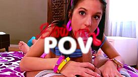 Petite Ebony Teen Deepthroat Cock POV