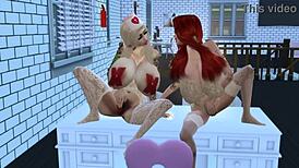 horny nurse bella fucks bimbo patient mila's big tits ass in hospital 🏥😏