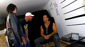 Kthylee delivers tattooed milf hardcore pounding with blue-eyed intensity