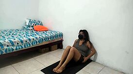 exercising tight latina pussy shaking big ass ready for huge cock pounding