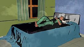 pregnant asian slut fists wet pussy then takes nephew creampie doggystyle