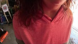 ali allure spreads wet pussy lips for garage repairman creampie fuck