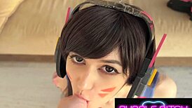 Cute teen rams vibrator deep in asshole like a pro whore