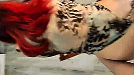 brazilian redhead pornstar farts dirty talk during monster anal creampie