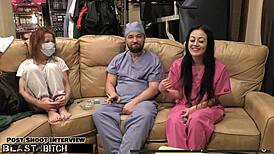 whoa 😍 blaire celeste as nurse gets her mouth blasted with huge cum load after deepthroat gagging!