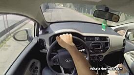 Short haired blonde cutie picked up for outdoor doggystyle fuck