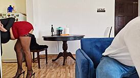 what happens when stepmom catches me jerking to her pics and joins for juicy creampie? 