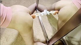 milf wife sucks big cock while riding dildo in wet threesome