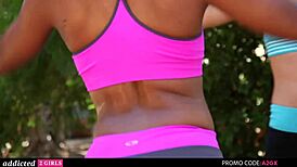 imagine cheerleaders turning sweaty workout into wet pussy licks