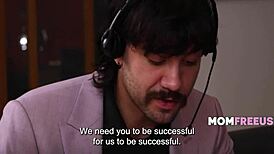 Blonde cougar slut unbuttons blouse for street taboo fuck